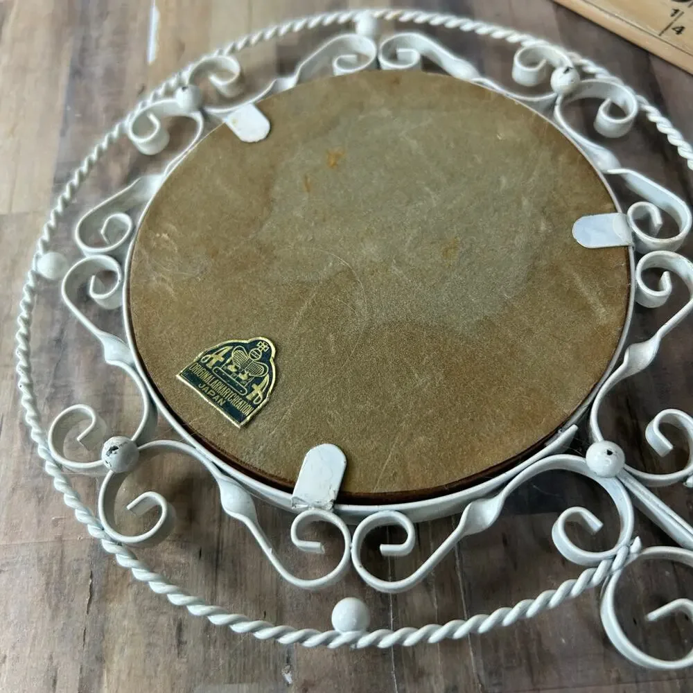 Victorian vintage vanity mirror wire white made in japan